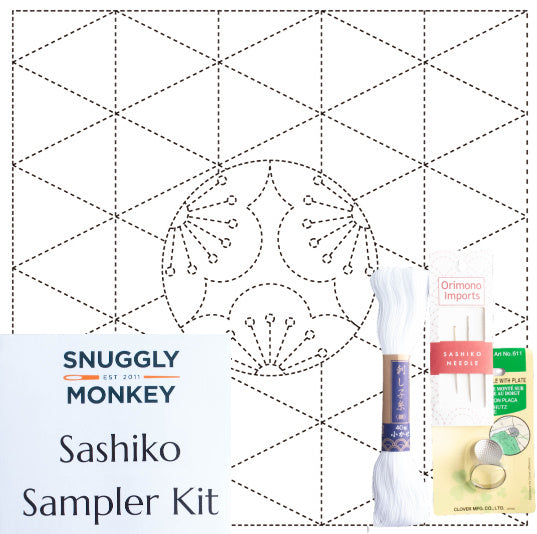 Plum Blossom Complete Sashiko Kit – Snuggly Monkey