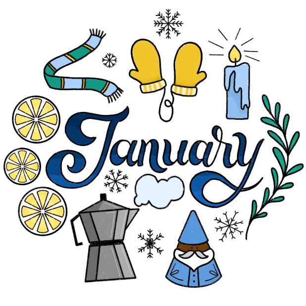 PDF EMBROIDERY PATTERN - January by Sarah Beth Timmons