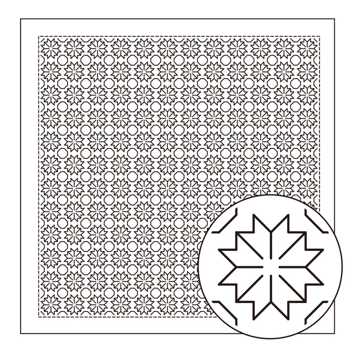 Hitomezashi Sashiko Stitching Sampler - Chrysanthemum (1034)