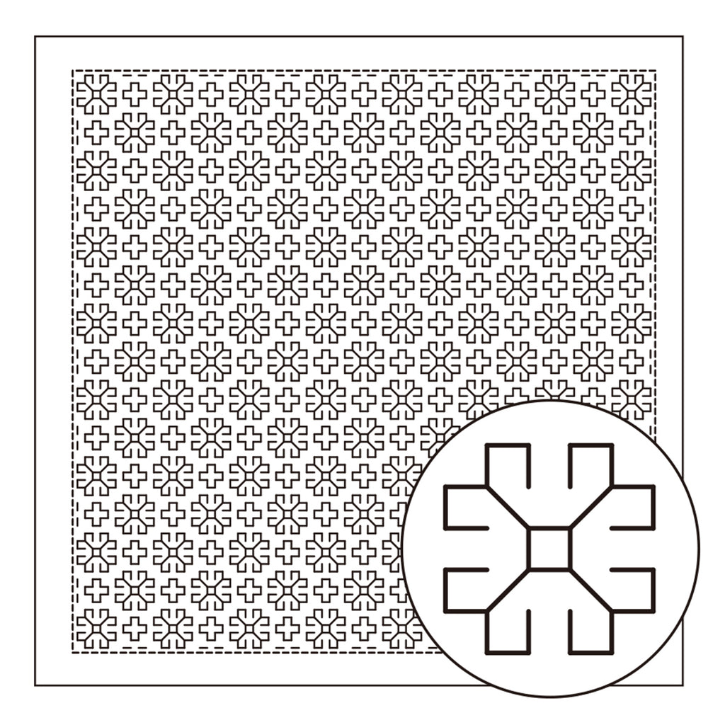 虫明焼/Ushiage yaki Hitomezashi Sashiko Stitching Sampler - Magurito (1054