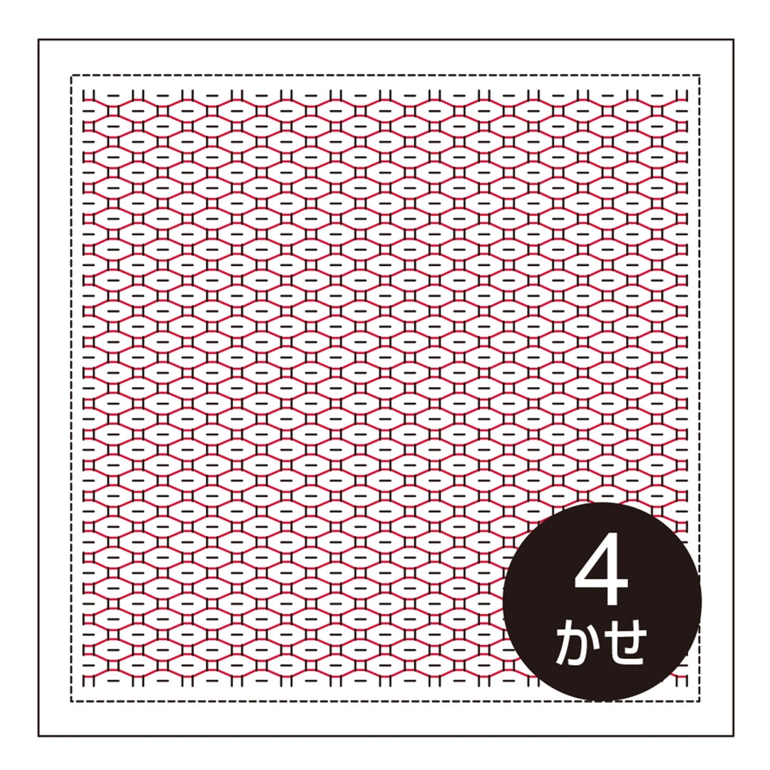 Kuguri-Sashi Sashiko Embroidery Sampler - Fukumame (H1068/H2068)