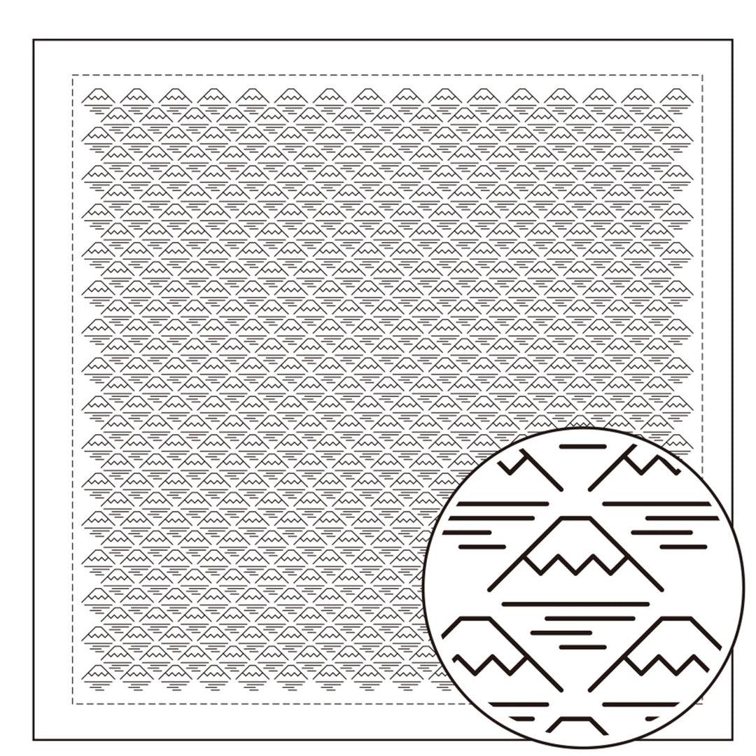 Hitomezashi Sashiko Stitching Sampler - Mt. Fuji (1086)