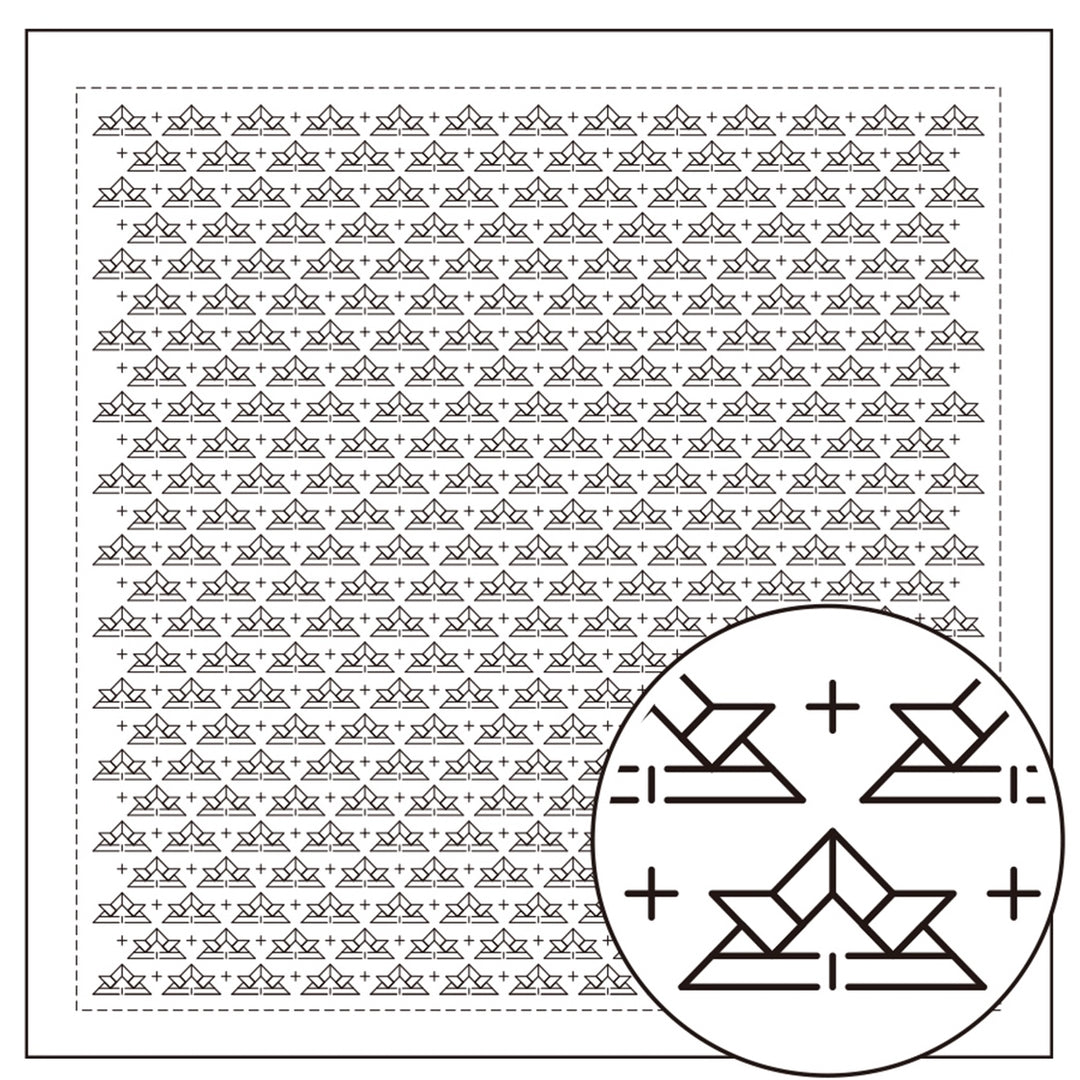 Hitomezashi Sashiko Stitching Sampler - Samurai Helmet (1088)