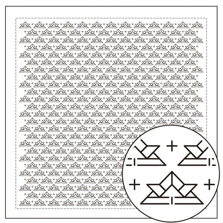 Hitomezashi Sashiko Stitching Sampler - Samurai Helmet (1088)