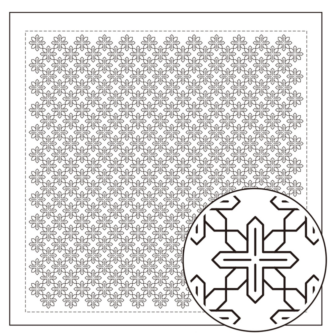 Hitomezashi Sashiko Stitching Sampler - Clematis (1089)