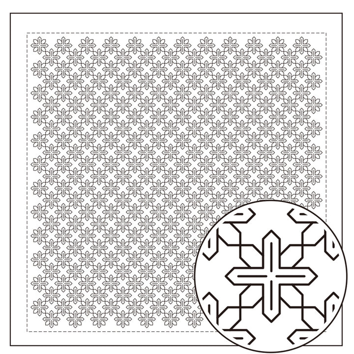 Hitomezashi Sashiko Stitching Sampler - Clematis (1089)