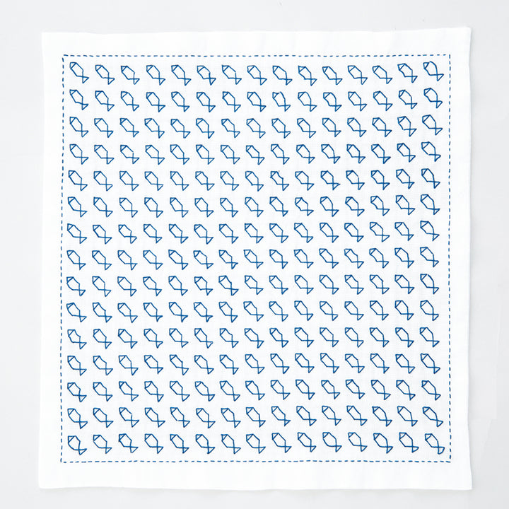 Hitomezashi Sashiko Stitching Sampler - Fish (1093)