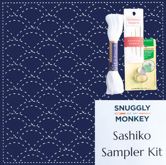 Seigaiha Waves Complete Sashiko Kit