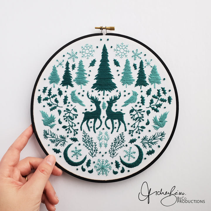 PDF PATTERN - Monochromatic Folk Art Series - January