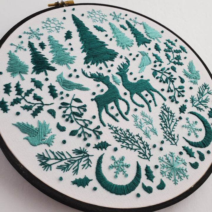 PDF PATTERN - Monochromatic Folk Art Series - January