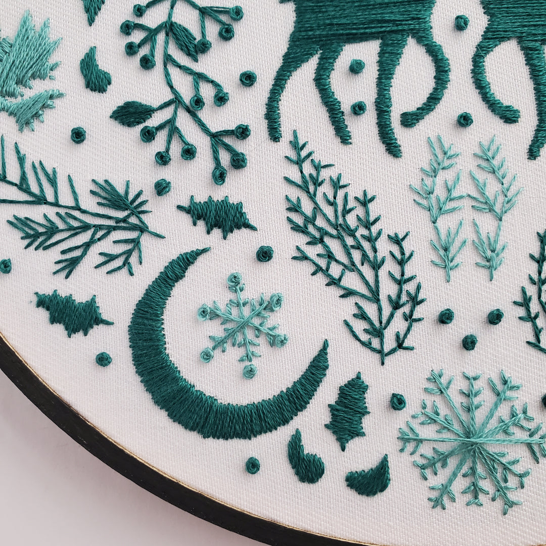 PDF PATTERN - Monochromatic Folk Art Series - January