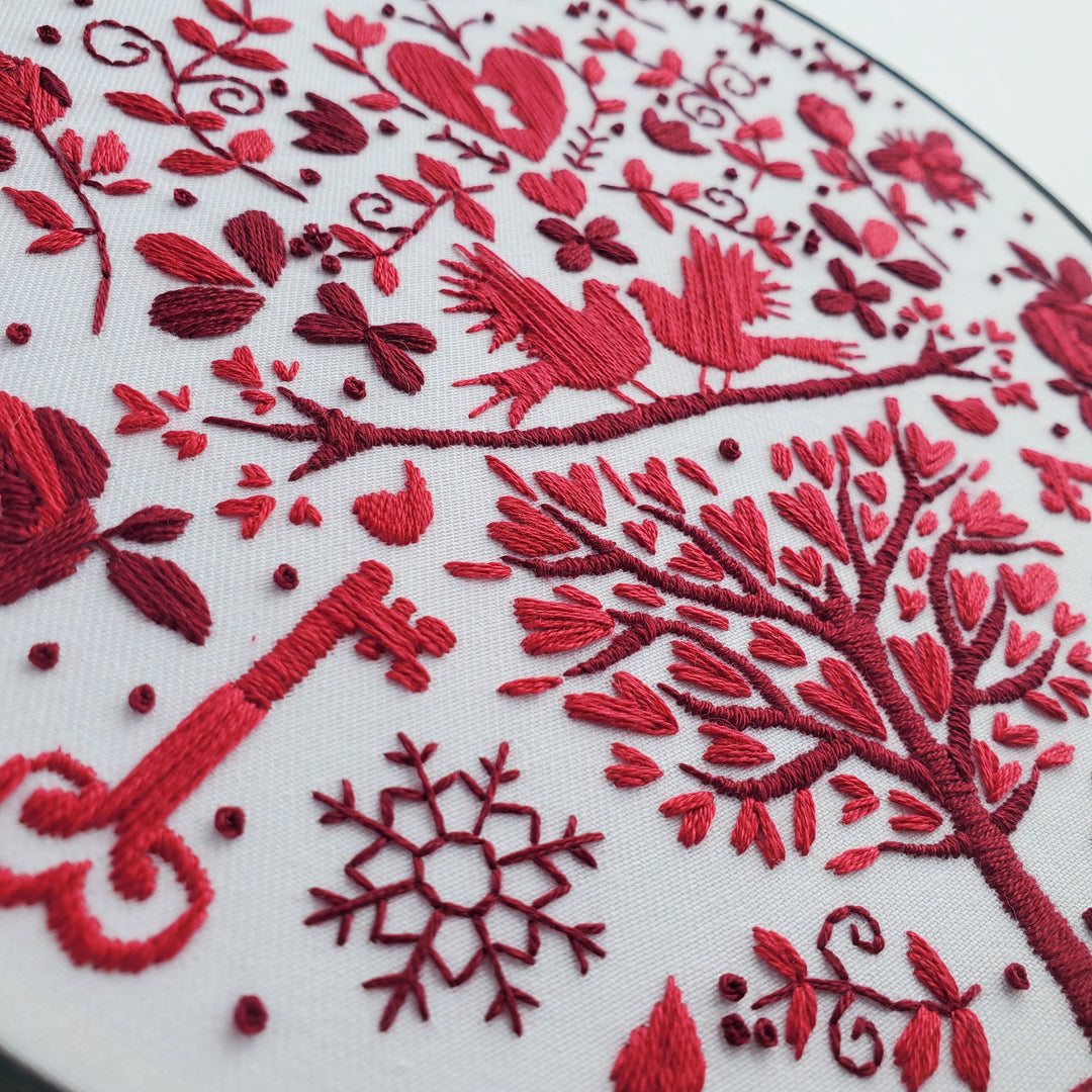 PDF PATTERN - Monochromatic Folk Art Series - February