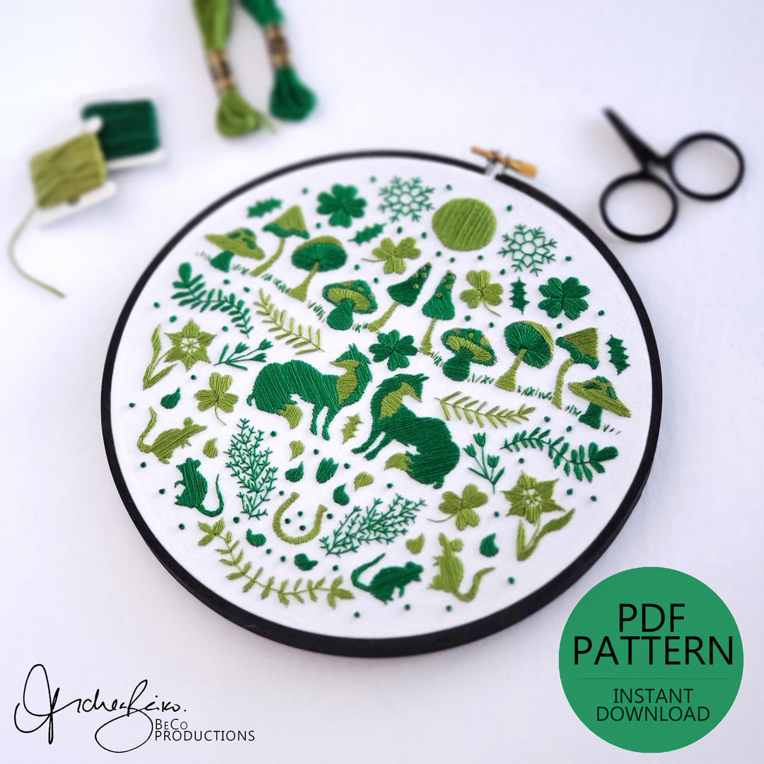 PDF PATTERN - Monochromatic Folk Art Series - March