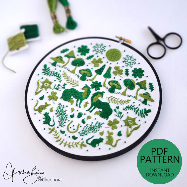 PDF PATTERN - Monochromatic Folk Art Series - March