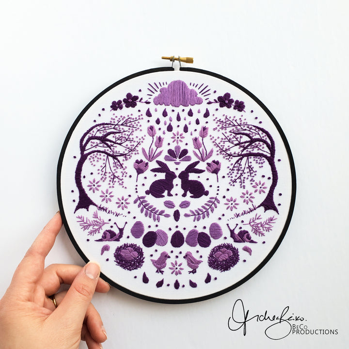 PDF PATTERN - Monochromatic Folk Art Series - April