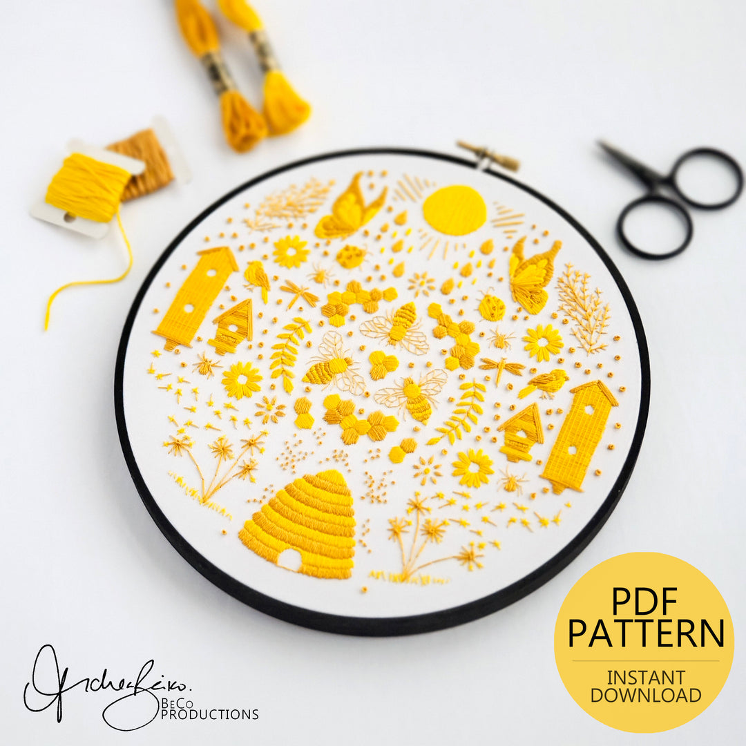 PDF PATTERN - Monochromatic Folk Art Series - May