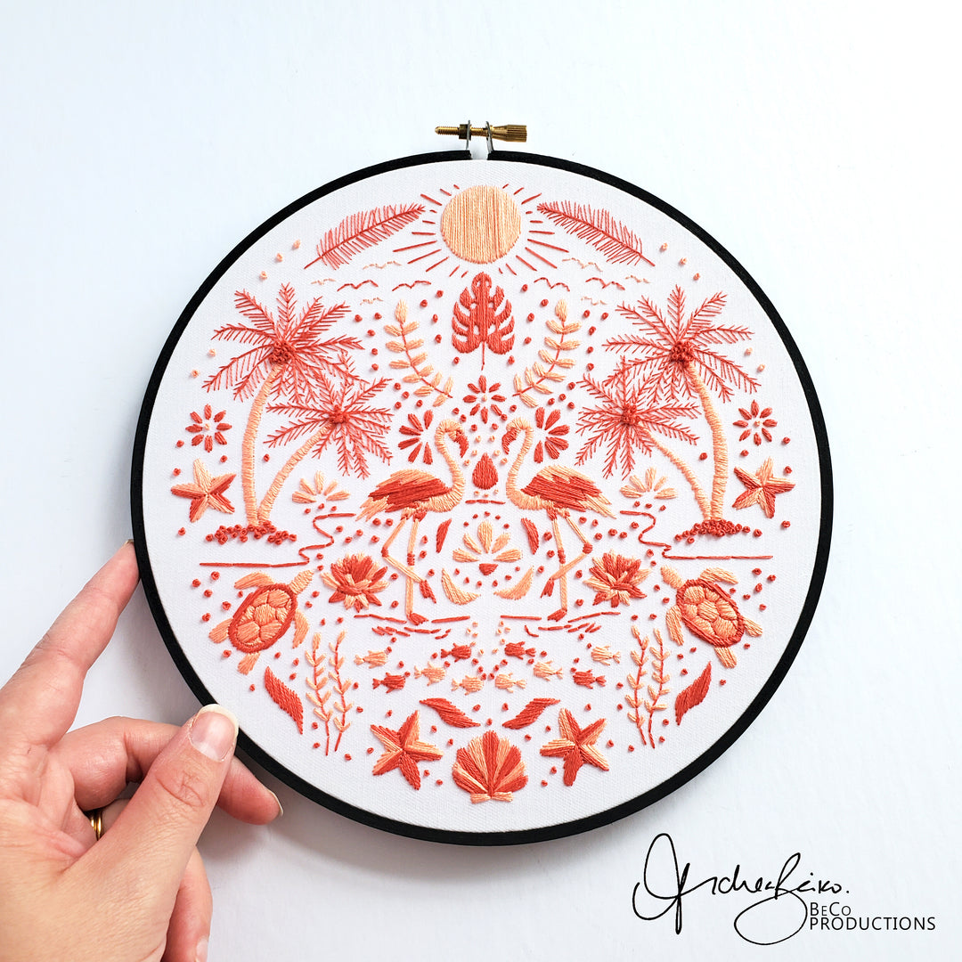 PDF PATTERN - Monochromatic Folk Art Series - July