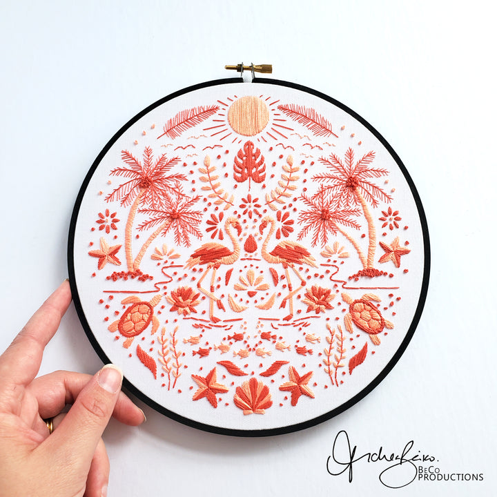 PDF PATTERN - Monochromatic Folk Art Series - July