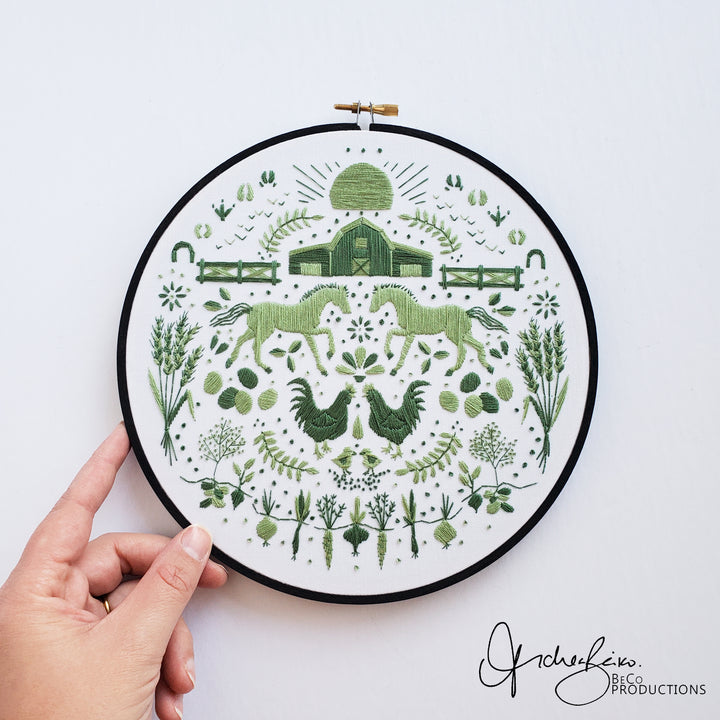 PDF PATTERN - Monochromatic Folk Art Series - August