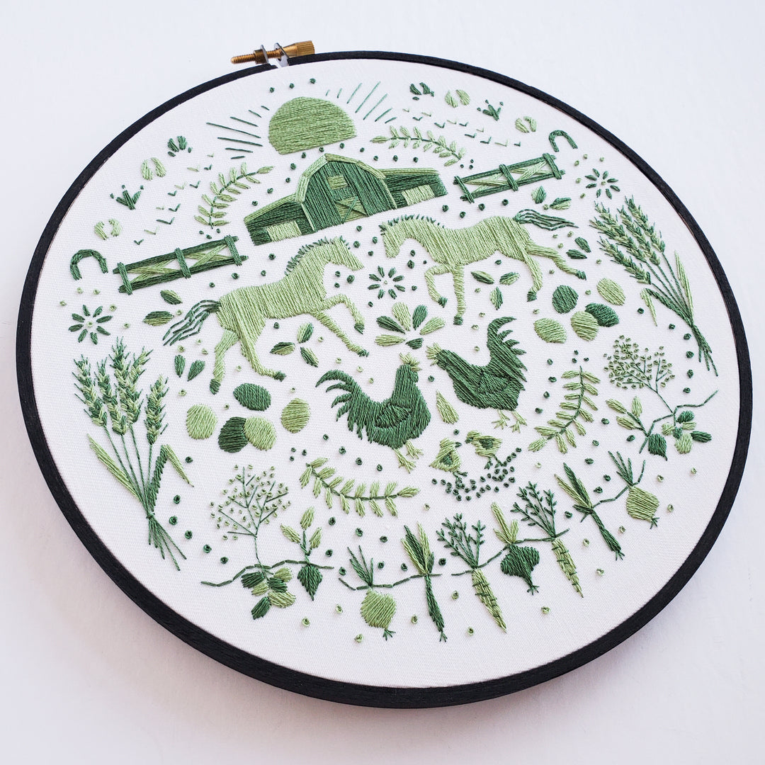 PDF PATTERN - Monochromatic Folk Art Series - August