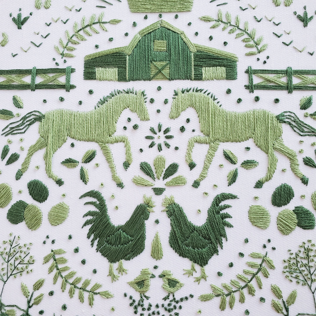 PDF PATTERN - Monochromatic Folk Art Series - August