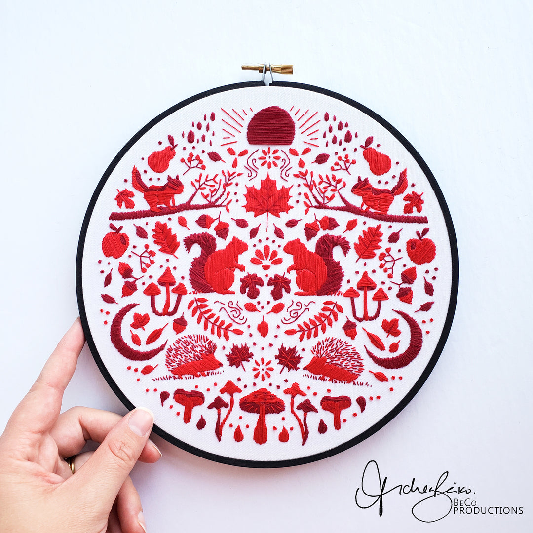 PDF PATTERN - Monochromatic Folk Art Series - September