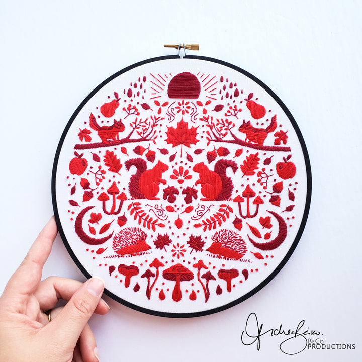 PDF PATTERN - Monochromatic Folk Art Series - September