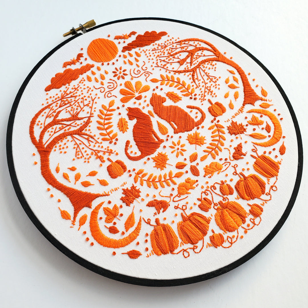 PDF PATTERN - Monochromatic Folk Art Series - October