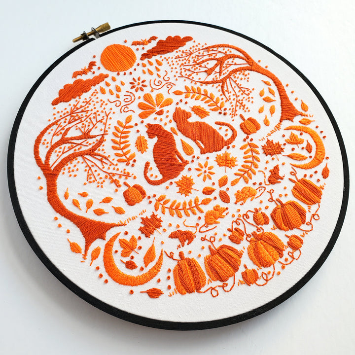 PDF PATTERN - Monochromatic Folk Art Series - October