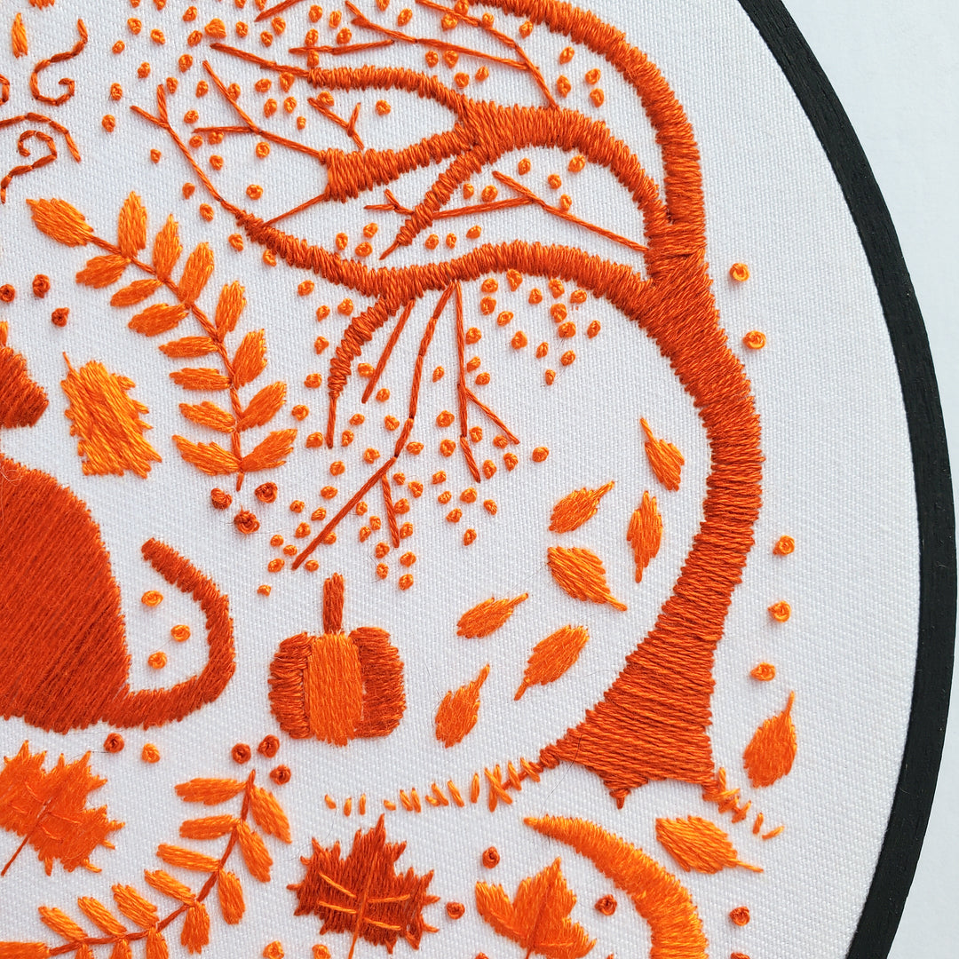 PDF PATTERN - Monochromatic Folk Art Series - October