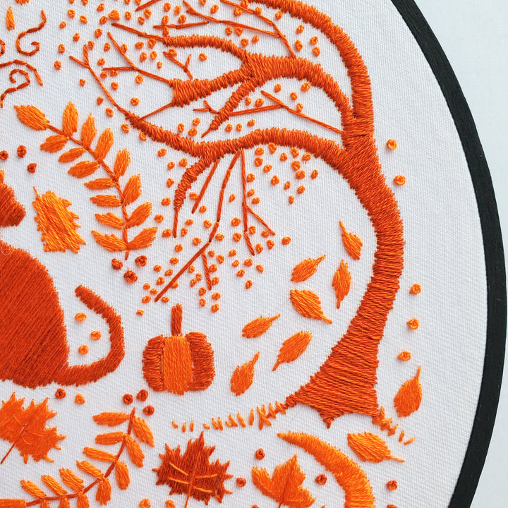 PDF PATTERN - Monochromatic Folk Art Series - October