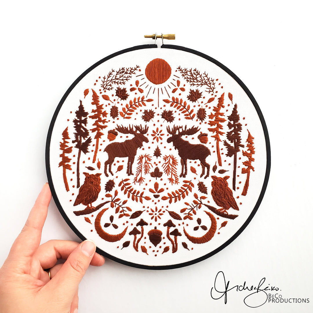 PDF PATTERN - Monochromatic Folk Art Series - November