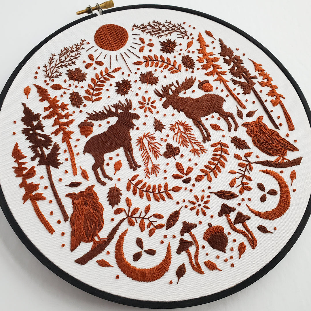PDF PATTERN - Monochromatic Folk Art Series - November