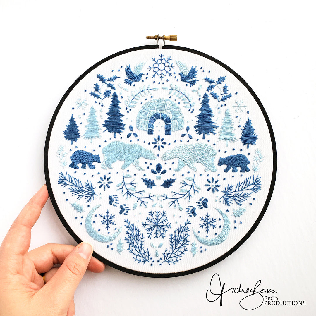 PDF PATTERN - Monochromatic Folk Art Series - December