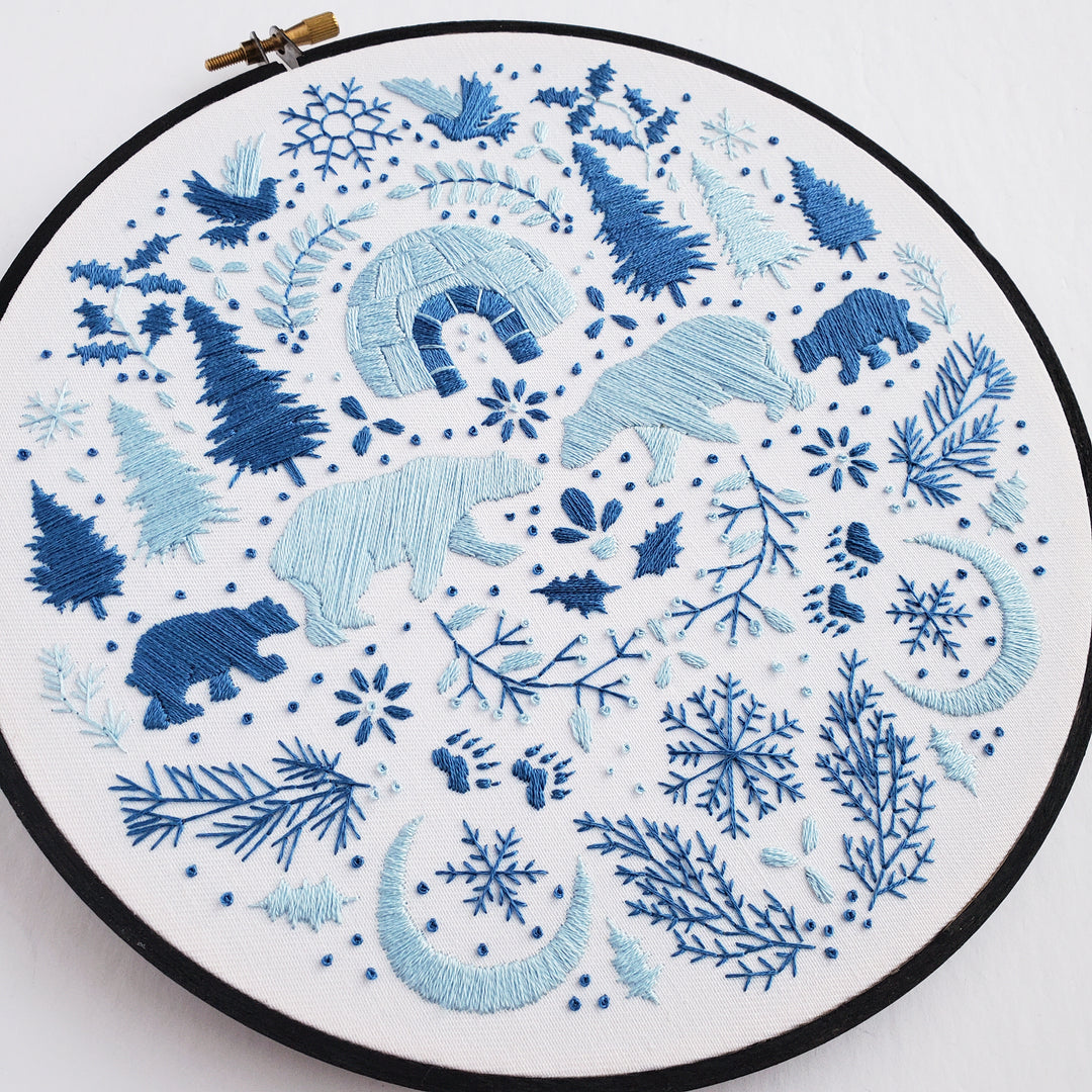 PDF PATTERN - Monochromatic Folk Art Series - December