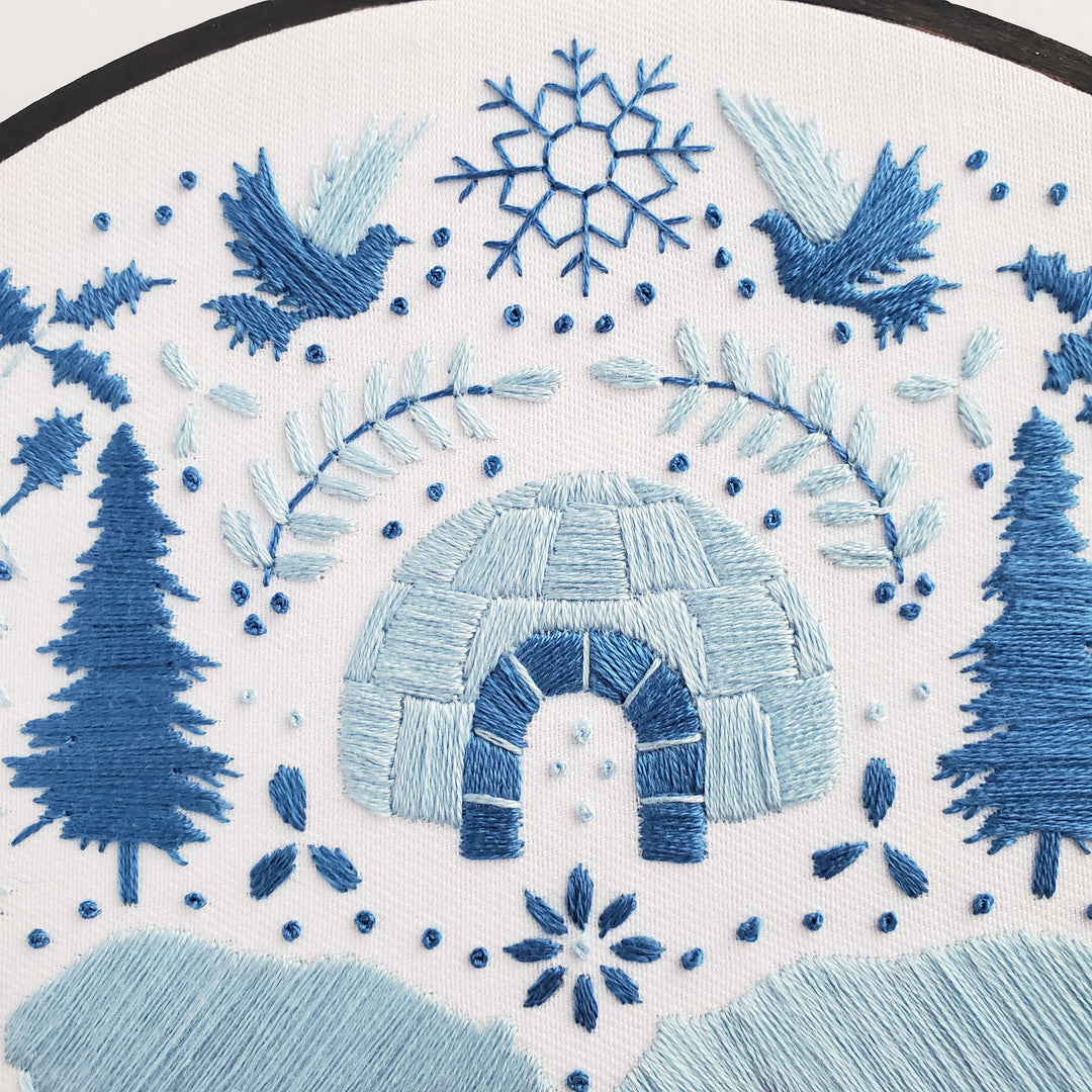 PDF PATTERN - Monochromatic Folk Art Series - December