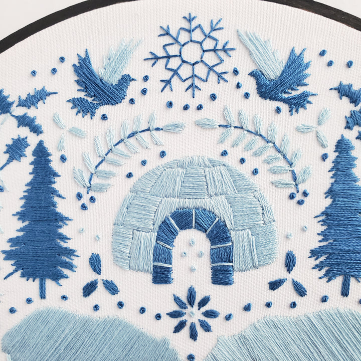 PDF PATTERN - Monochromatic Folk Art Series - December