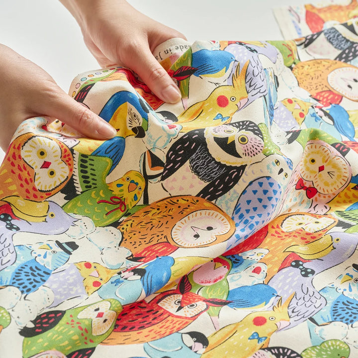 Japanese Cotton Oxford Fabric - Powerful Animal Birds (KOK502B)
