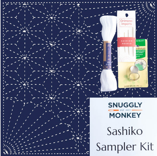 Asa No Ha Mum Corners Complete Sashiko Kit – Snuggly Monkey