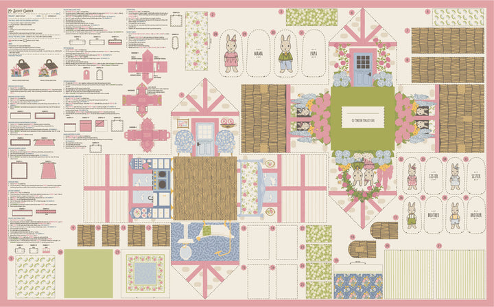 Stacy Iest Hsu SECRET GARDEN - Bunny Cottage Fabric Panel