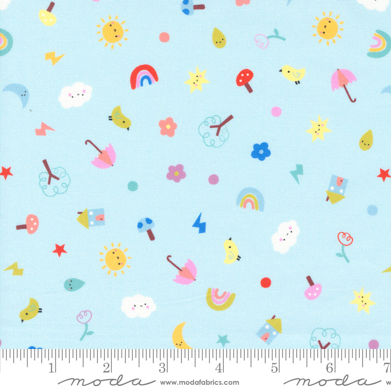 Paper + Cloth Cotton Fabric - Whatever the Weather in Rain (MD25143 12)