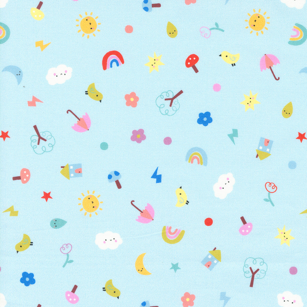 Paper + Cloth Cotton Fabric - Whatever the Weather in Rain (MD25143 12)