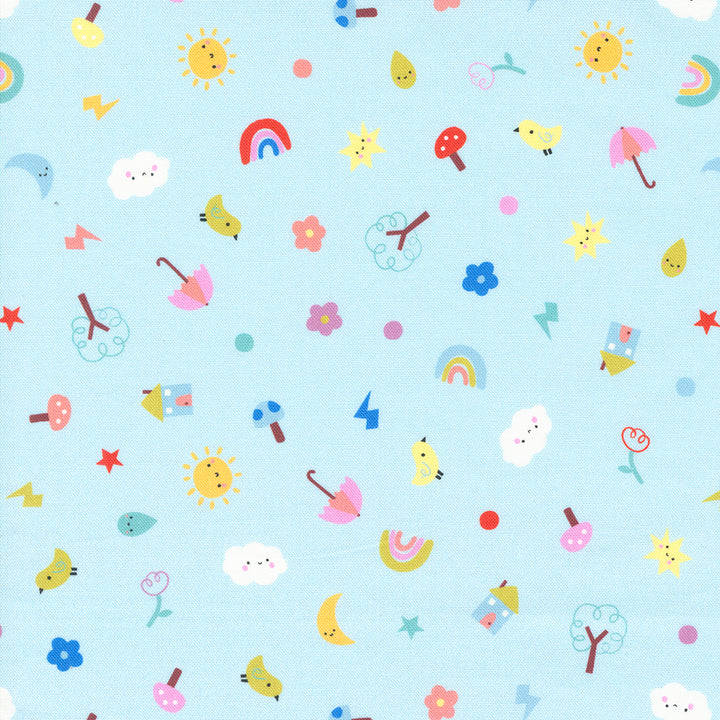 Paper + Cloth Cotton Fabric - Whatever the Weather in Rain (MD25143 12)