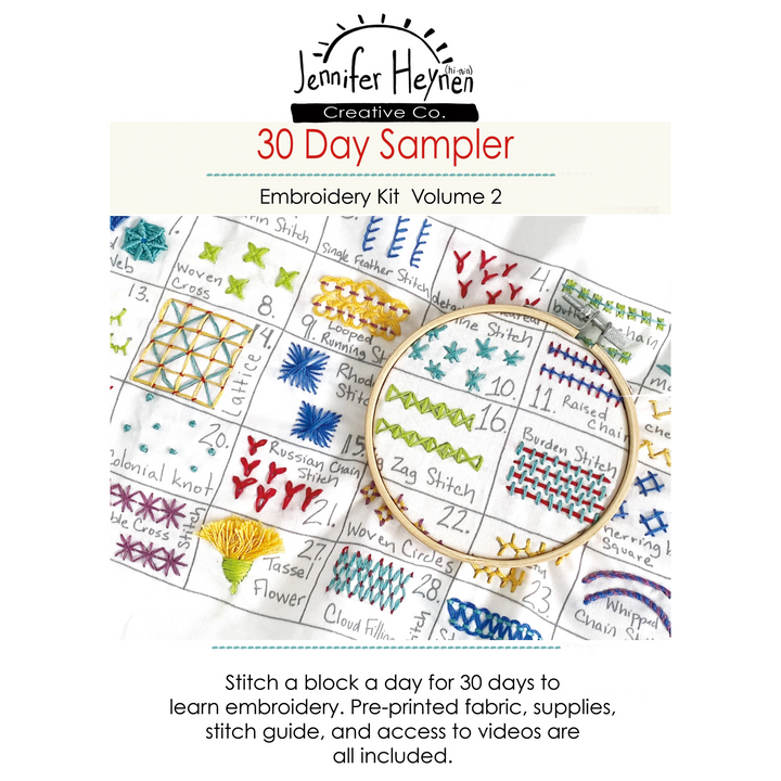 30 Day Sampler Volume 2 Embroidery Kit