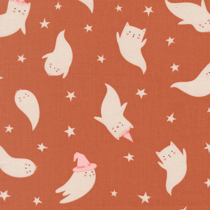 Elena Amo PURRS & BOOS Fabric - Ghost Cats on Spice (39061-15)