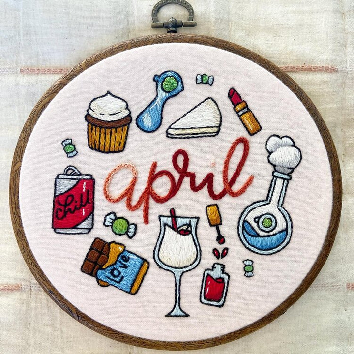 PDF EMBROIDERY PATTERN - April by Sarah Beth Timmons