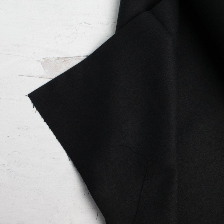 Japanese Linen Cotton (55/45) Blend Medium Weight Fabric - Black