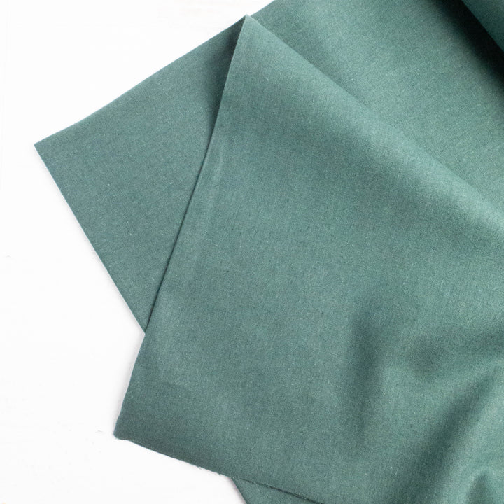 Japanese Linen Cotton (55/45) Blend Medium Weight Fabric - Dark Teal