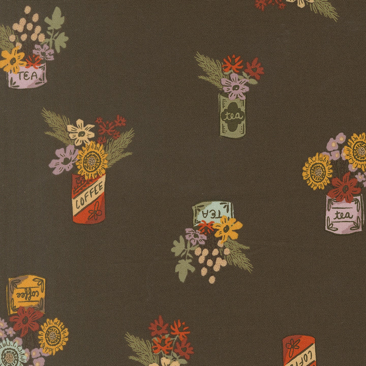 Fancy That Design House WINDFALL - Coffee & Tea Flower Cans in Dark Moss (MD65422)