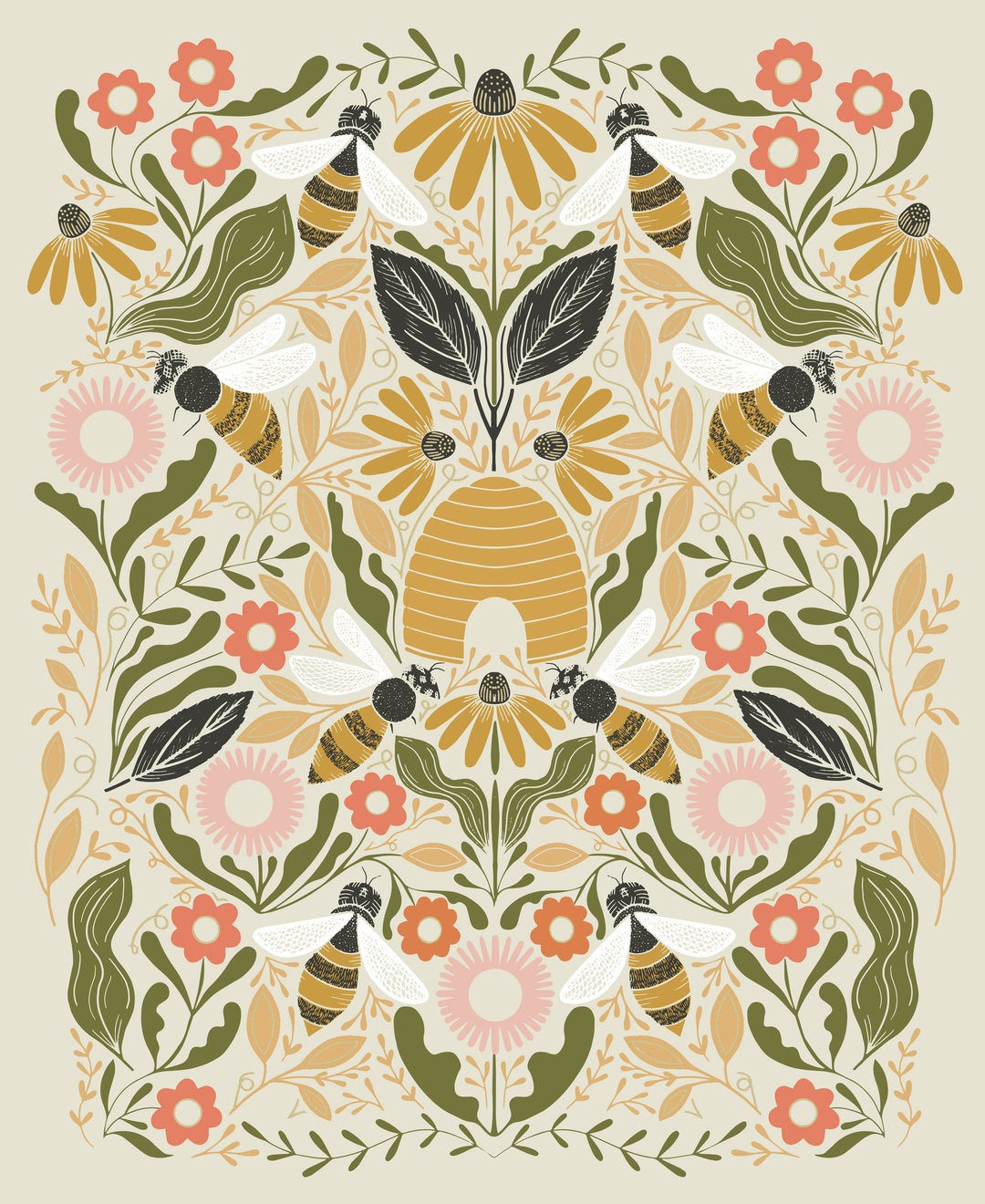 Gingiber Bee Garden Panel (2 Colorways Available)